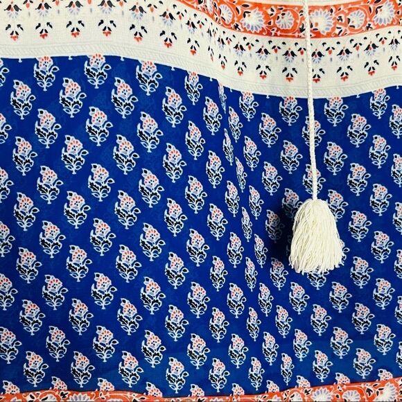 𝅺gap camisole floral boho with Tassels blue red and cream Size Large - Picture 8 of 11